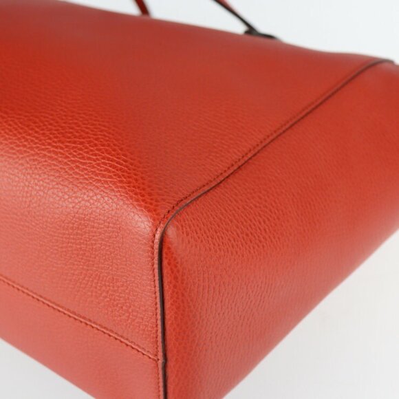 GUCCI Red Leather Tote Bag - Picture 5 of 9